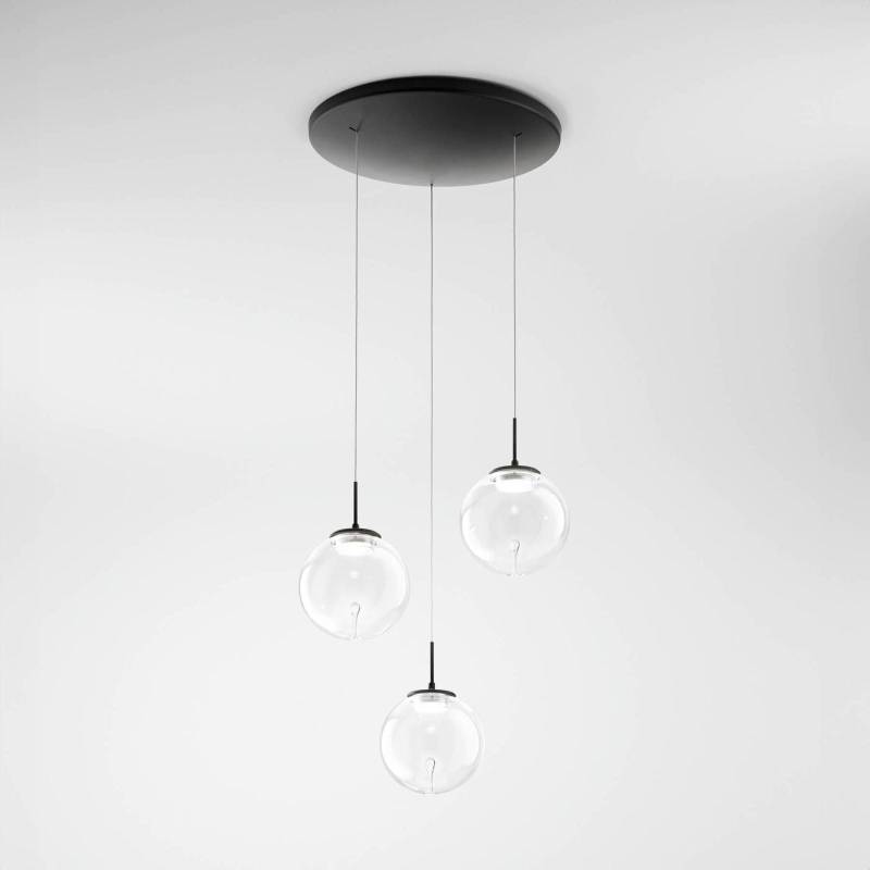 LED-Hängeleuchte Ariel, 3-flammig, rund, Stufendimmer, CCT von Fabas Luce