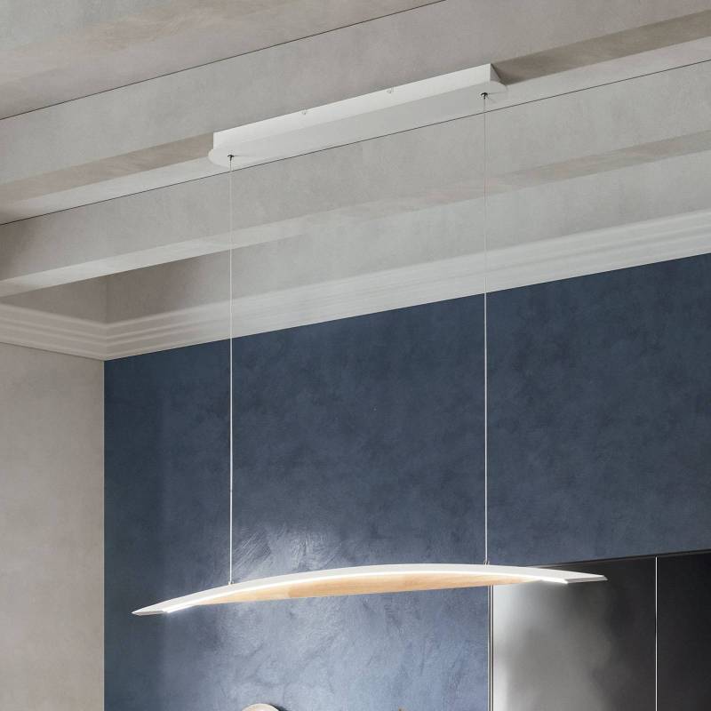 LED-Hängeleuchte Cordoba, Länge 110 cm, Metall/Holz, dimmbar von Fabas Luce