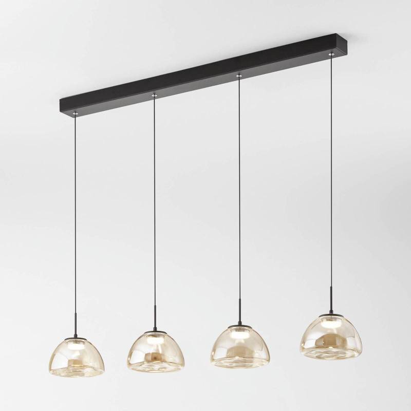 LED-Hängeleuchte Lucille, 4-flammig, cognacfarben, CCT von Fabas Luce