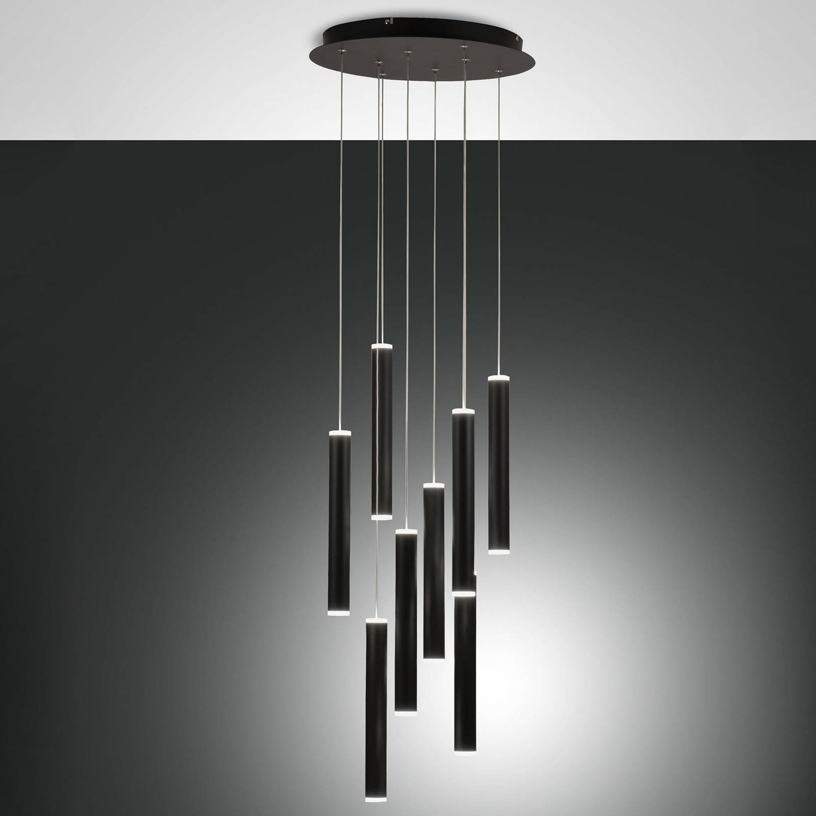 LED-Hängeleuchte Prado, schwarz, 8-flammig, Ø 40 cm, dimmbar LED-Hängeleuchte Prado, schwarz, 8-flammig, Ø 40 cm, dimmbar von Fabas Luce