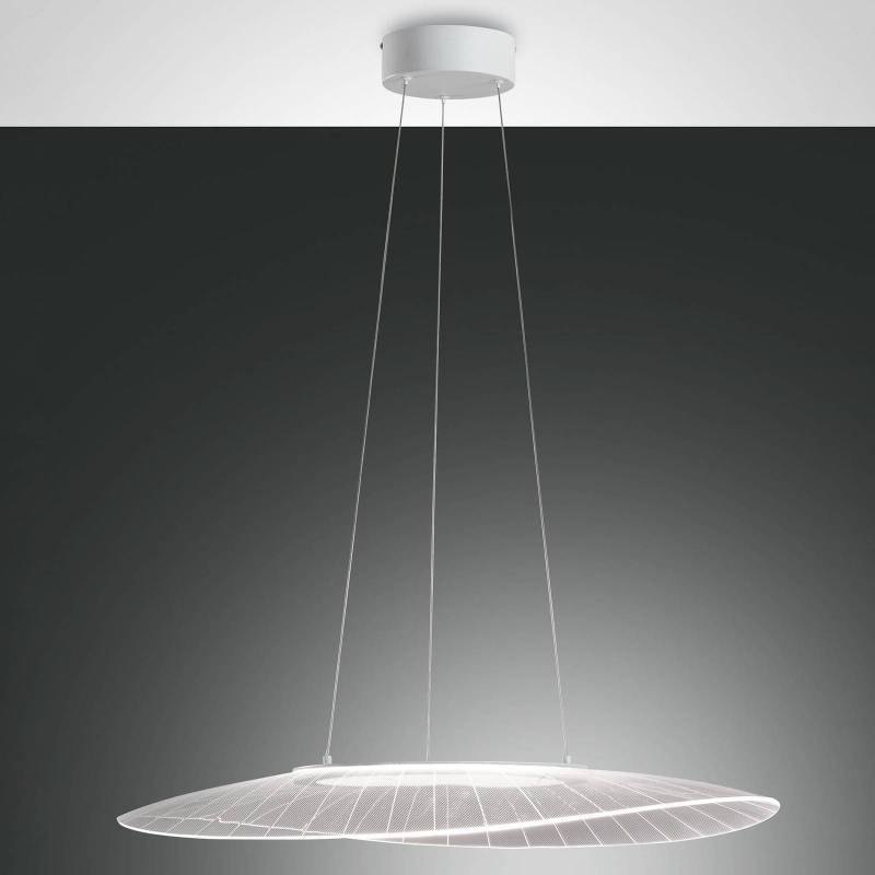 LED-Hängeleuchte Vela, weiß, oval, 78 cm x 55 cm von Fabas Luce