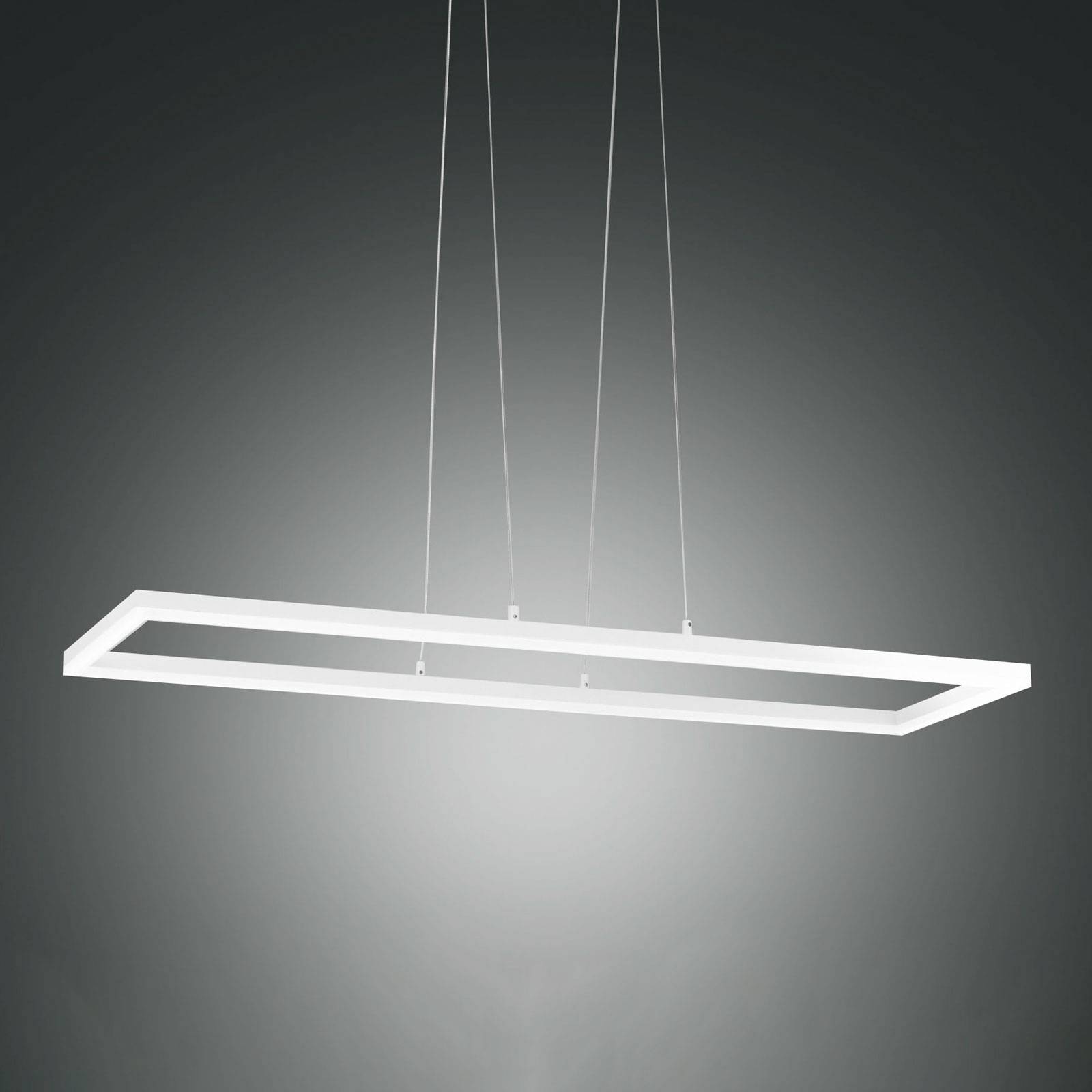LED-Pendelleuchte Bard, 92x32 cm in Weiß LED-Pendelleuchte Bard, 92x32 cm in Weiß von Fabas Luce