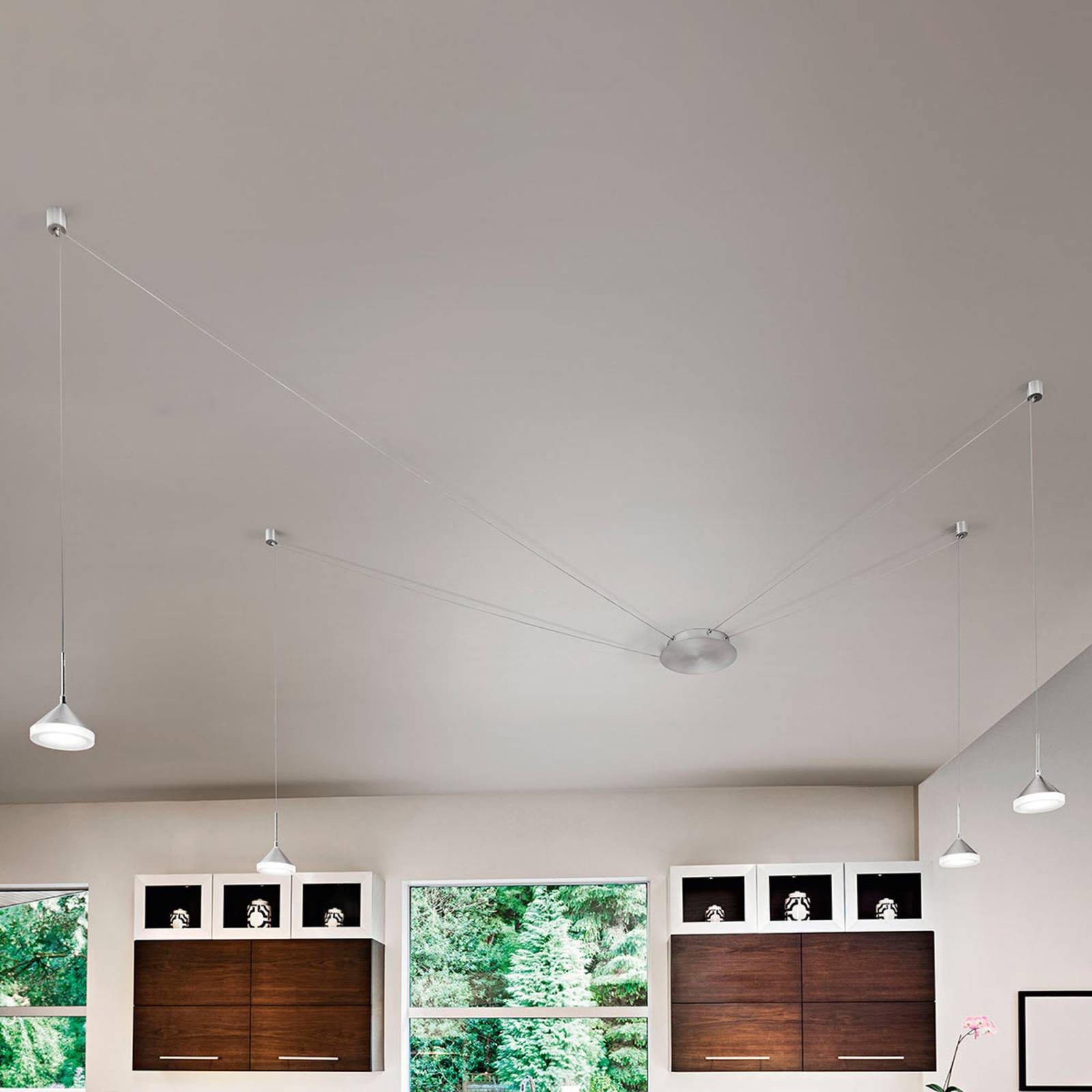 LED-Pendelleuchte Isabella, vierflammig, alu LED-Pendelleuchte Isabella, vierflammig, alu von Fabas Luce