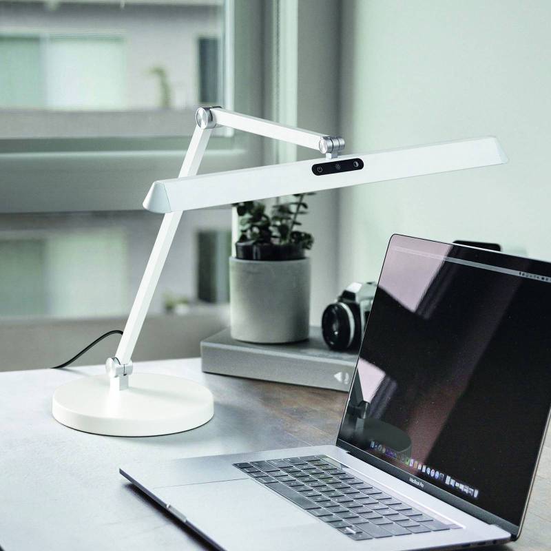 LED-Schreibtischleuchte Beba, weiß, CCT, dimmbar von Fabas Luce