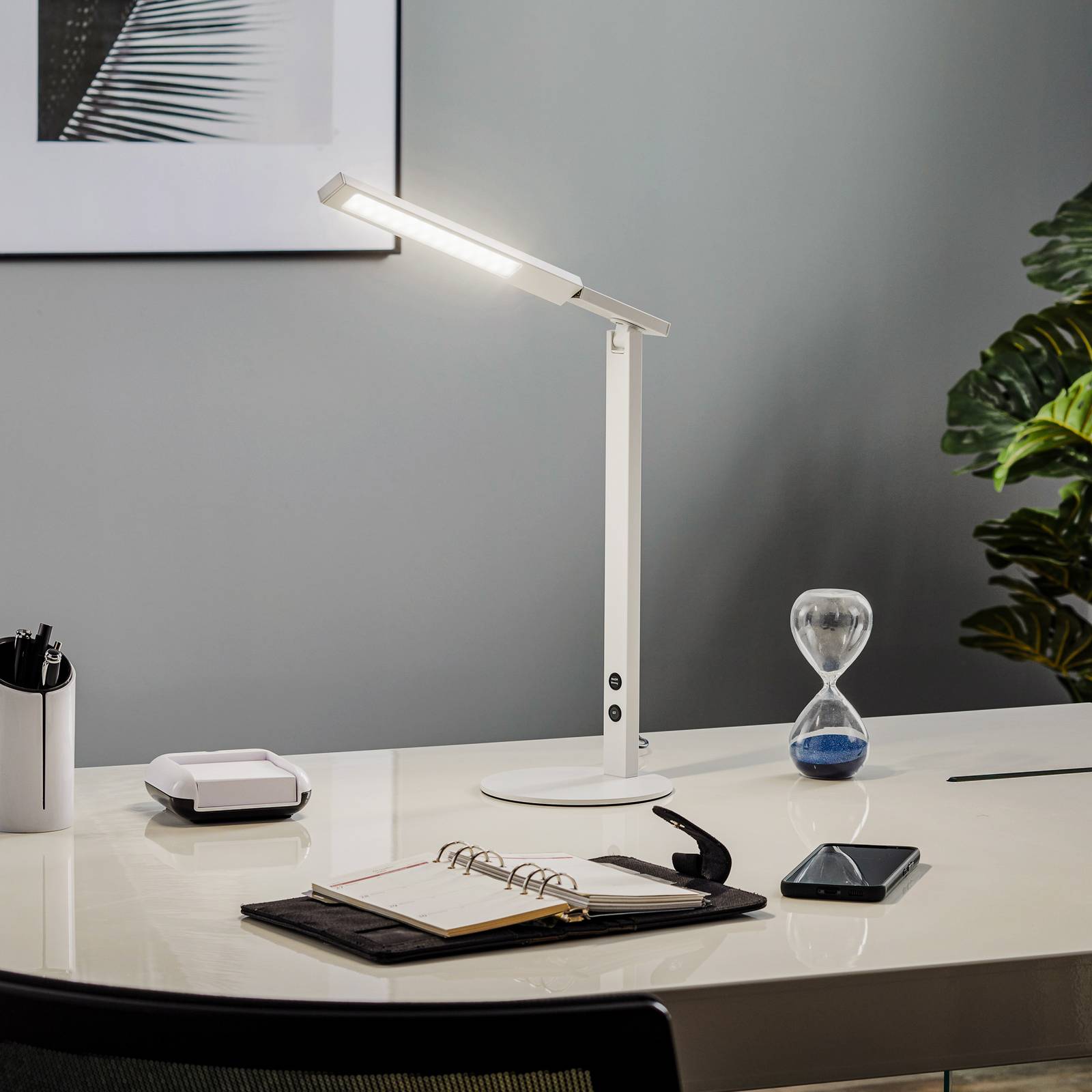 LED-Schreibtischleuchte Ideal mit Dimmer, weiß von Fabas Luce