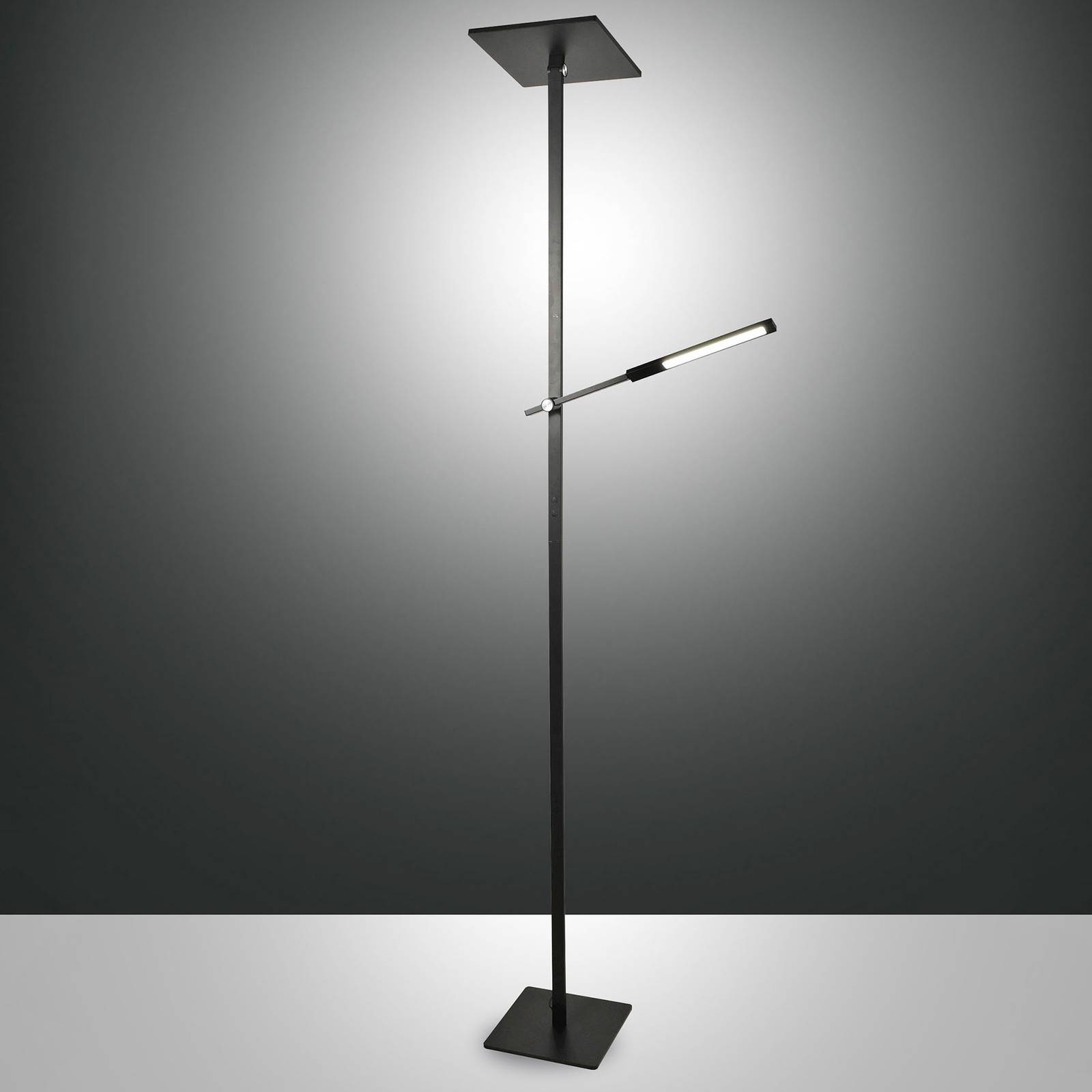LED-Stehleuchte Ideal mit Lesearm, schwarz von Fabas Luce
