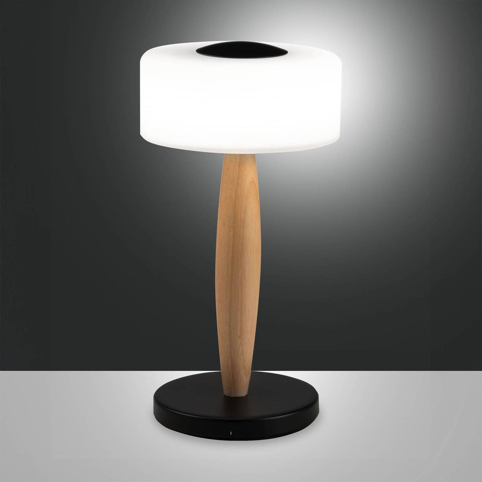 LED-Tischleuchte Elea, schwarz, Höhe 29 cm, Glas, Holz LED-Tischleuchte Elea, schwarz, Höhe 29 cm, Glas, Holz von Fabas Luce
