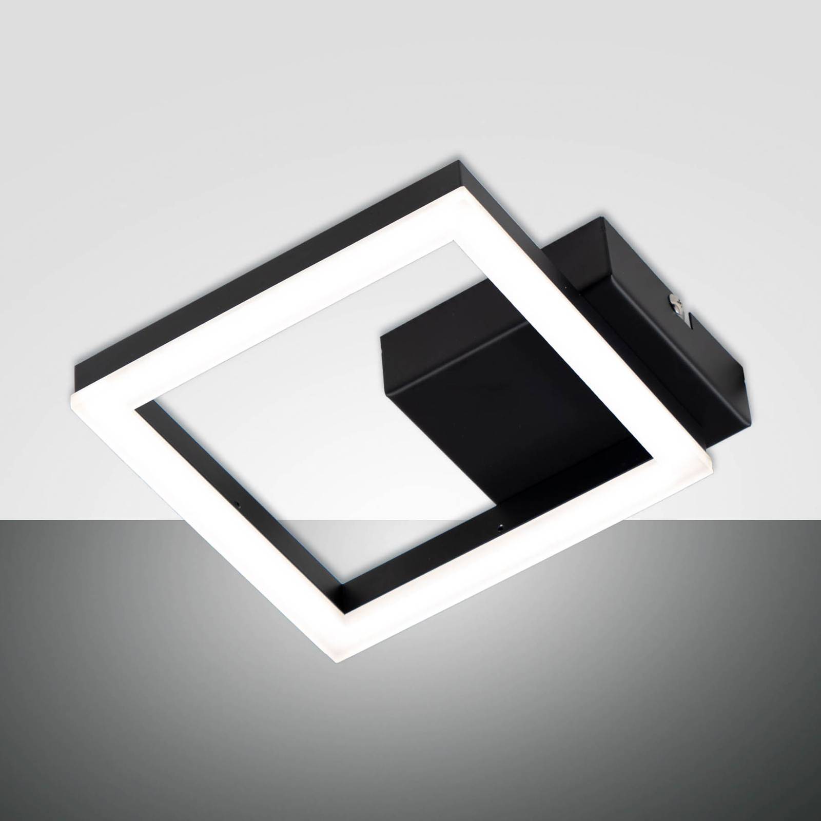 LED-Wandleuchte Bard, schwarz, 17 x 17 cm, Metall, dimmbar LED-Wandleuchte Bard, schwarz, 17 x 17 cm, Metall, dimmbar von Fabas Luce