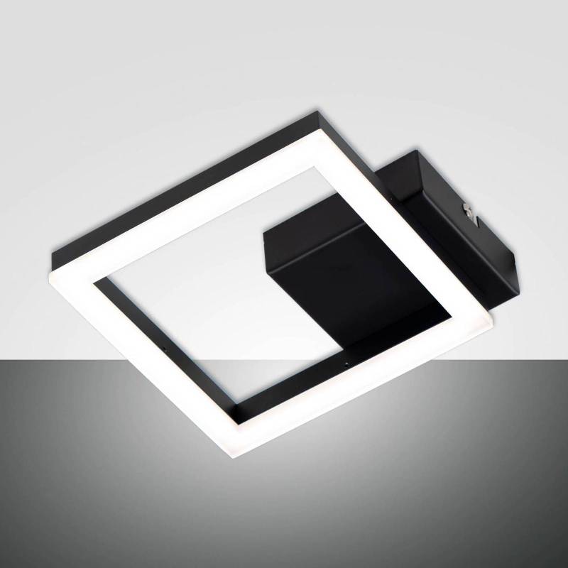 LED-Wandleuchte Bard, schwarz, 17 x 17 cm, Metall, dimmbar von Fabas Luce
