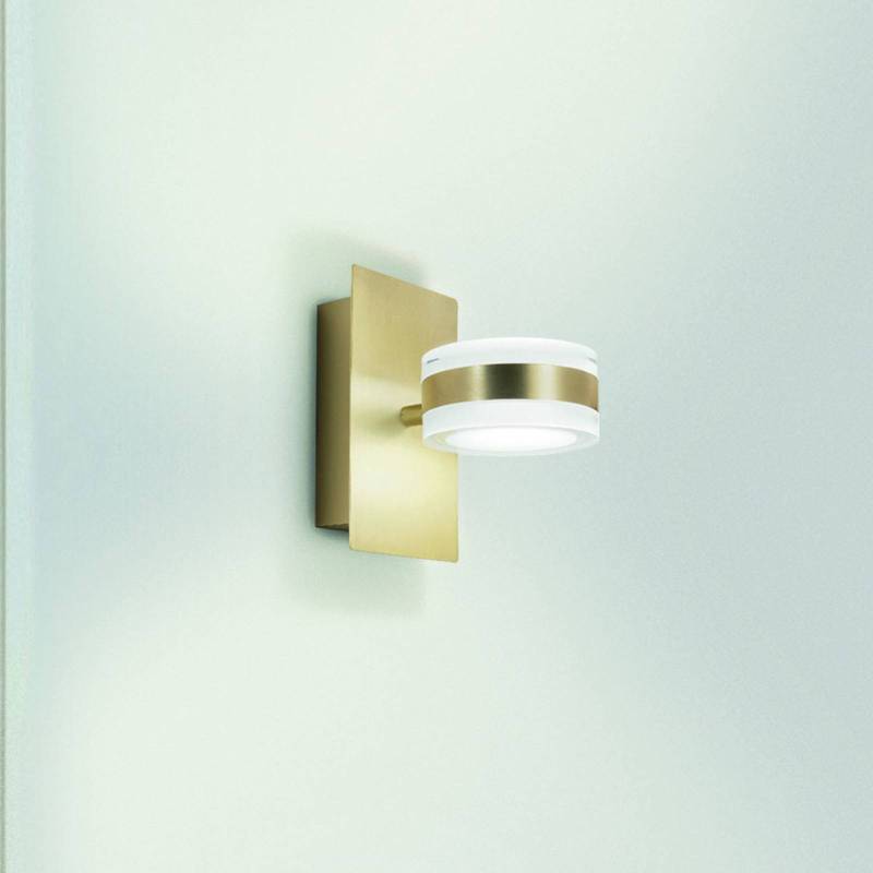 LED-Wandleuchte Dunk, messing, 2-flammig, 3.000 K, Metall von Fabas Luce