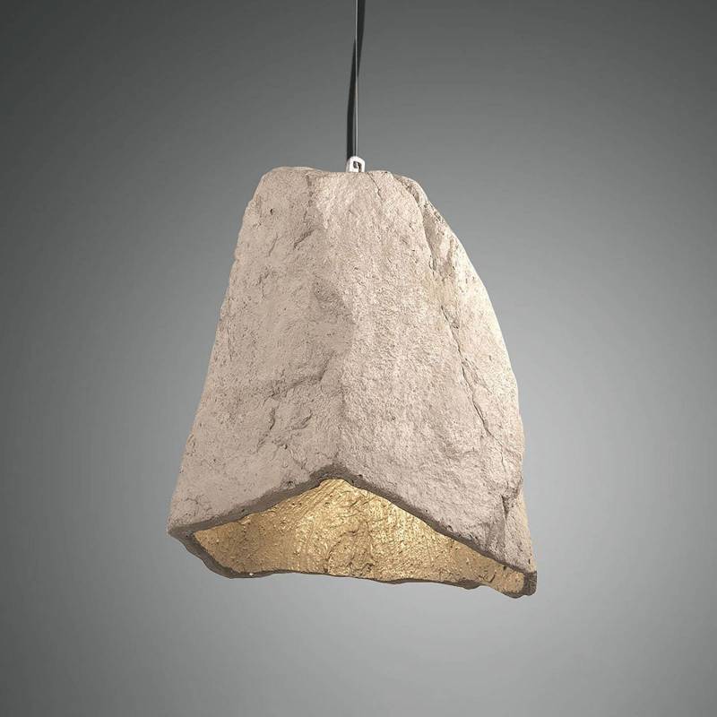 Pendelleuchte Rock in Stein-Optik von Fabas Luce