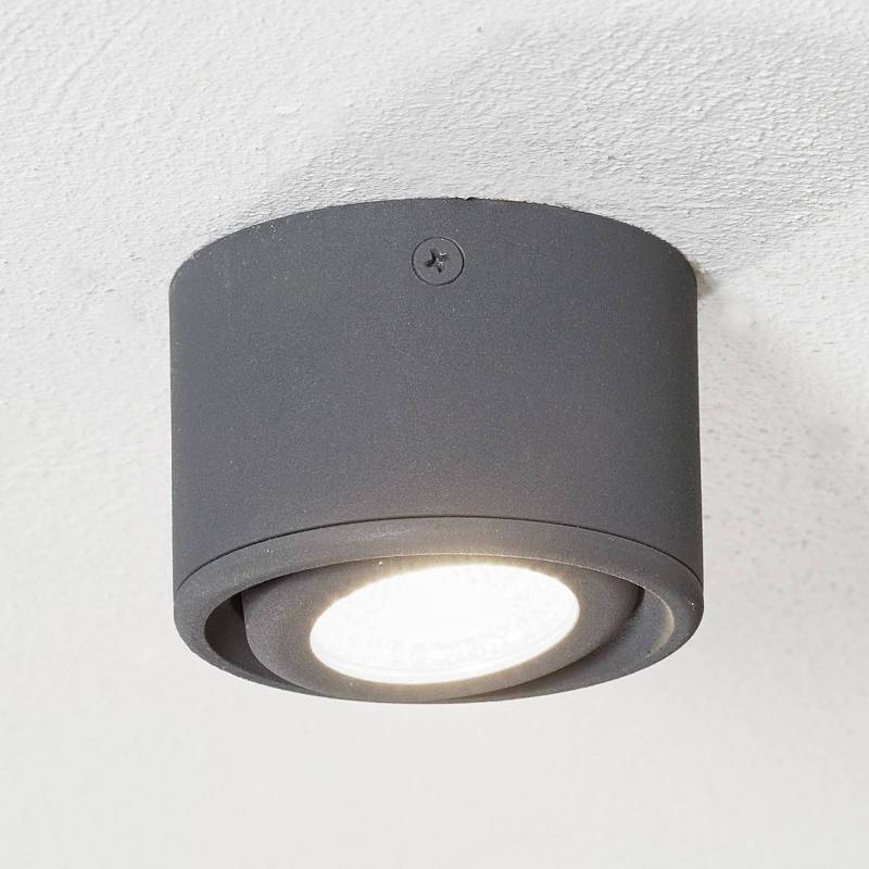 Schwenkbarer Kopf - LED-Downlight Anzio, anthrazit von Fabas Luce