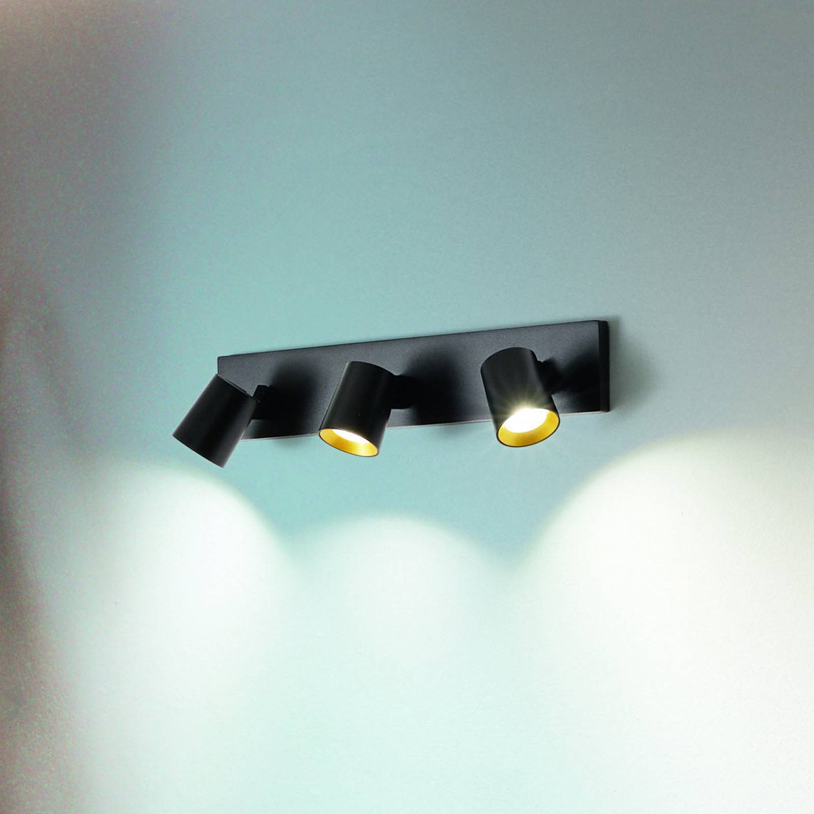 Spot Modo, 3-flammig, schwarz, Zierringe, GU10, Aluminium Spot Modo, 3-flammig, schwarz, Zierringe, GU10, Aluminium von Fabas Luce