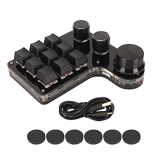 9 Tasten USB Tastatur, Programmierbare Universelle Makro Mechanische Gaming Tastatur mit 3 Knöpfen, Plug and Play Einhand PC Tastatur für Gaming, Medien, Steuerung von Fabater