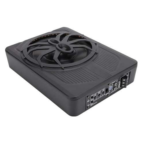Fabater 800W 10 Slim Untersitz-Auto-Subwoofer, Car-Audio-Subwoofer mit Integriertem Verstärker, Angetriebener LKW-Subwoofer-Upgrade mit Blauem LED-Umgebungslicht (Buntes Ambientelicht von Fabater