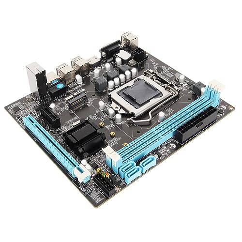 Fabater Desktop-Motherboard, H61 6 USB2.0 DDR3 M.2 NVMe NGFF 100 Mbit/s LAN Micro ATX Gaming-Motherboard für LGA1155 Sockel I3 I5 I7 von Fabater