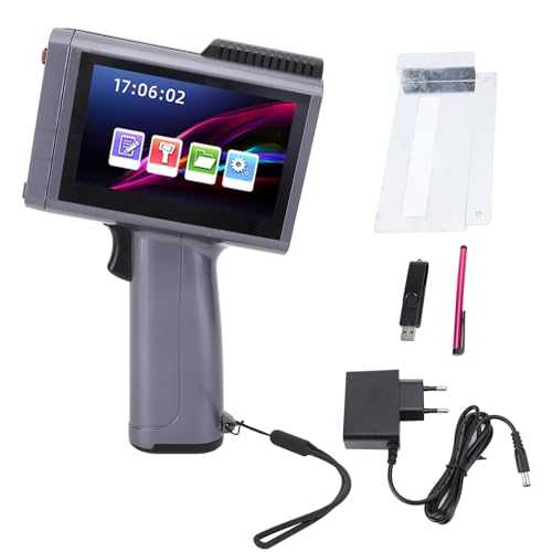 Handheld -Inkietdrucker, 12,7 Mm Druckhöhe Tragbarer Handheld -Drucker, Unterstützung für Druckstapelnummern, Logos, Seriennummern, Barcodes und QR -Codes für Verschiedene (EU) von Fabater