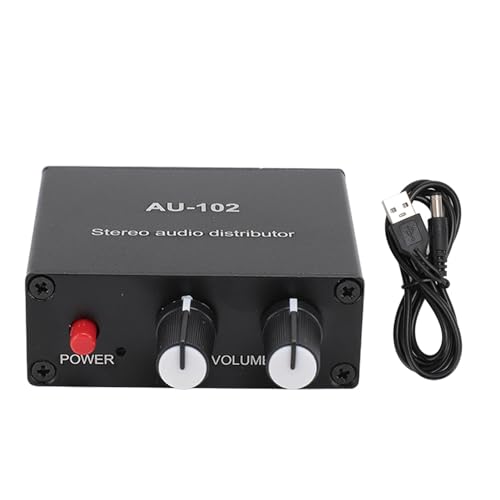 Mikrofon-Vorverstärker, 2-Kanal-Audio-Booster, Clean Gain Sound Distributor Verstärker, Mic Gain Booster, Mikrofon-Vorverstärker für Heimstudio, Podcasts, Streaming von Fabater