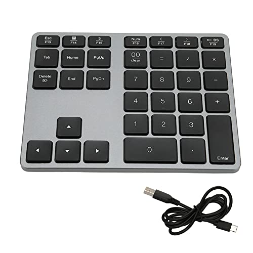 Nummernblock, 35 Tasten BT5.0 Kabelloser Ziffernblock, Wiederaufladbare Nummernblock Tastatur für Desktop Laptop Tablet, Ultraschlankes Aluminium Design von Fabater