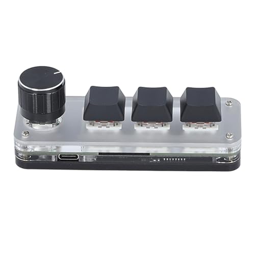 Tastatur mit Kabel, Staubdichter Roter Schalter, 3 Tasten, 1 Knopf, Plug-and-Play-Mini-Tastatur für Industrielle Steuerung von Fabater
