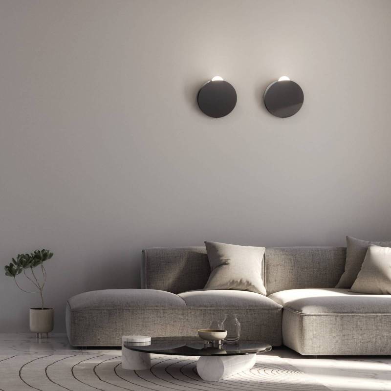Fabbian LED-Wandleuchte Akoya, anthrazit, 3000K, dimmbar von Fabbian