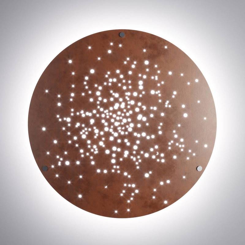 Fabbian Lens LED-Wandleuchte Ø 90 cm rost von Fabbian