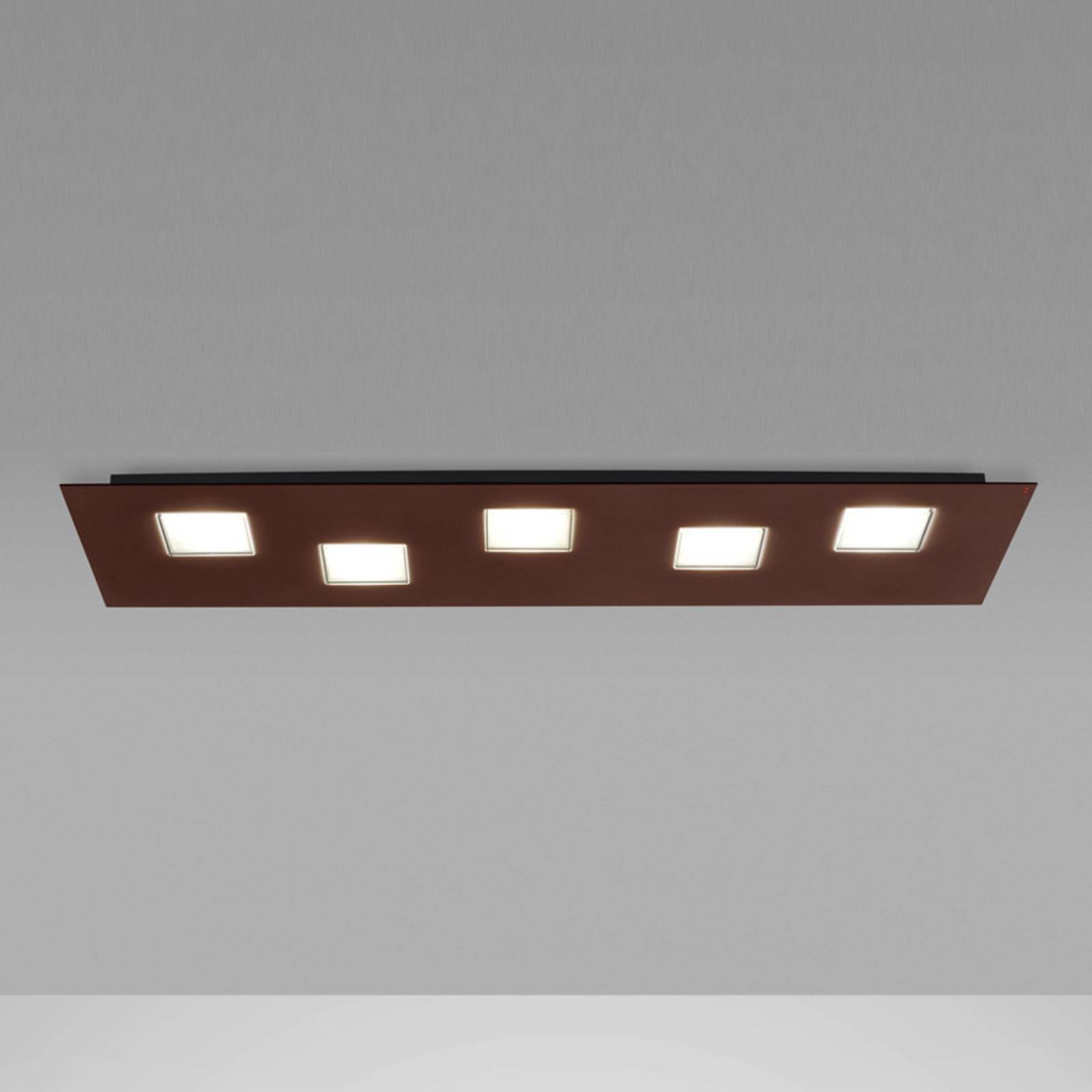 Fabbian Quarter - braune LED-Deckenlampe 5flg. von Fabbian