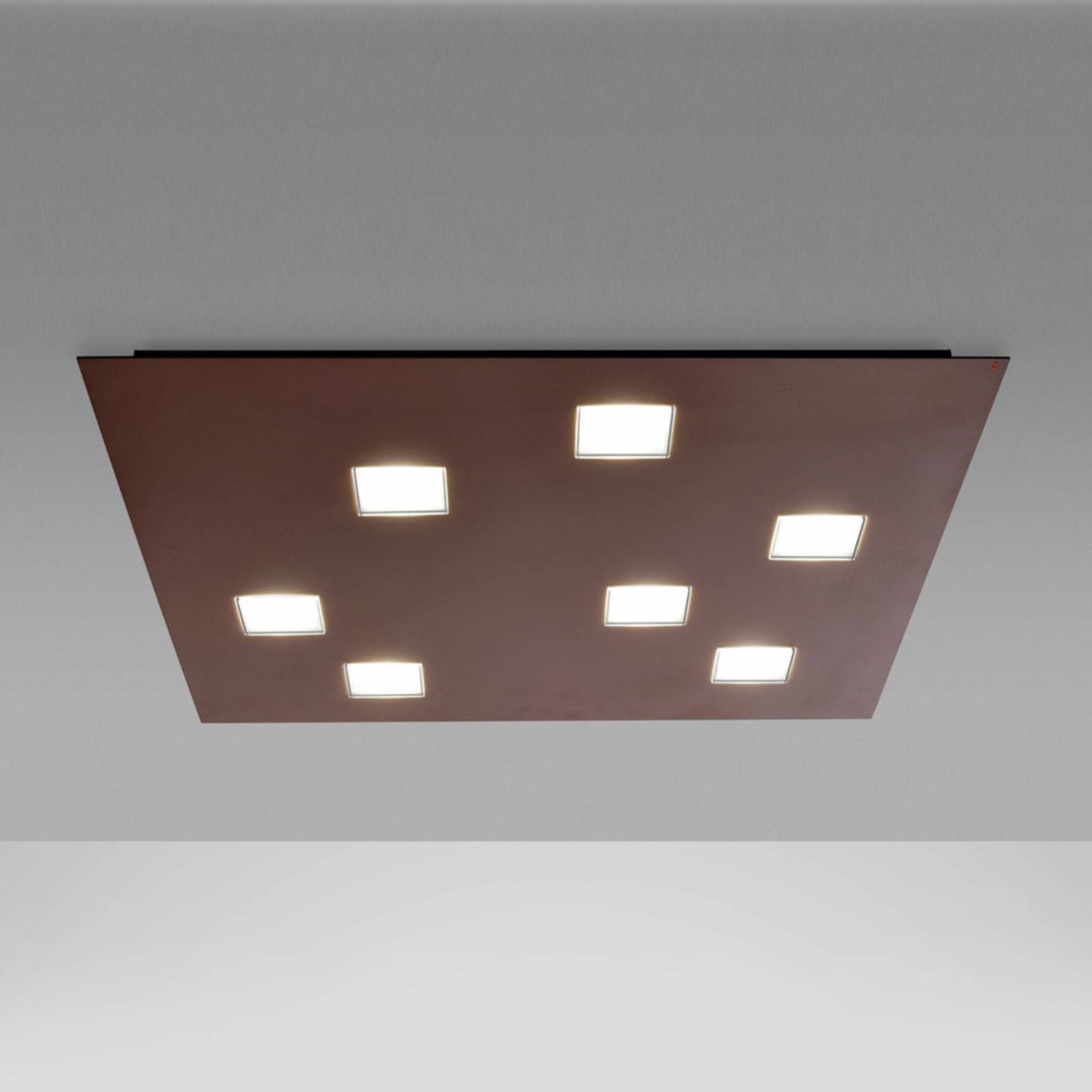 Fabbian Quarter - braune LED-Deckenlampe 7flg. von Fabbian