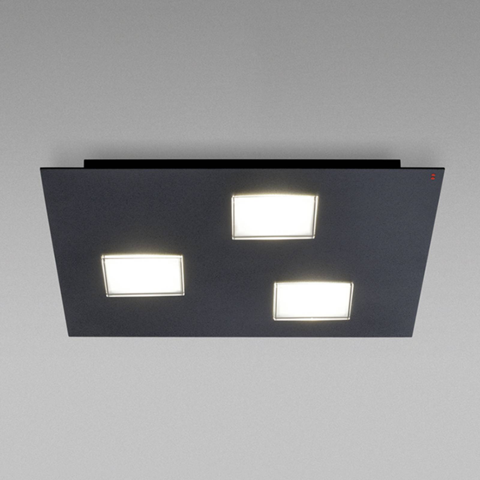 Fabbian Quarter - schwarze LED-Deckenlampe 3flg. von Fabbian