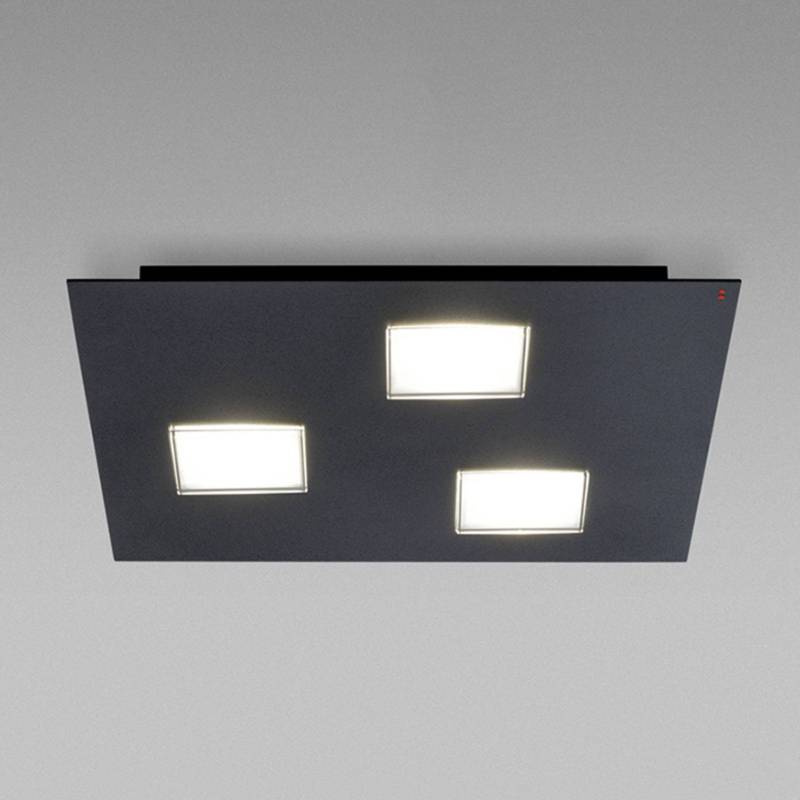 Fabbian Quarter - schwarze LED-Deckenlampe 3flg. von Fabbian