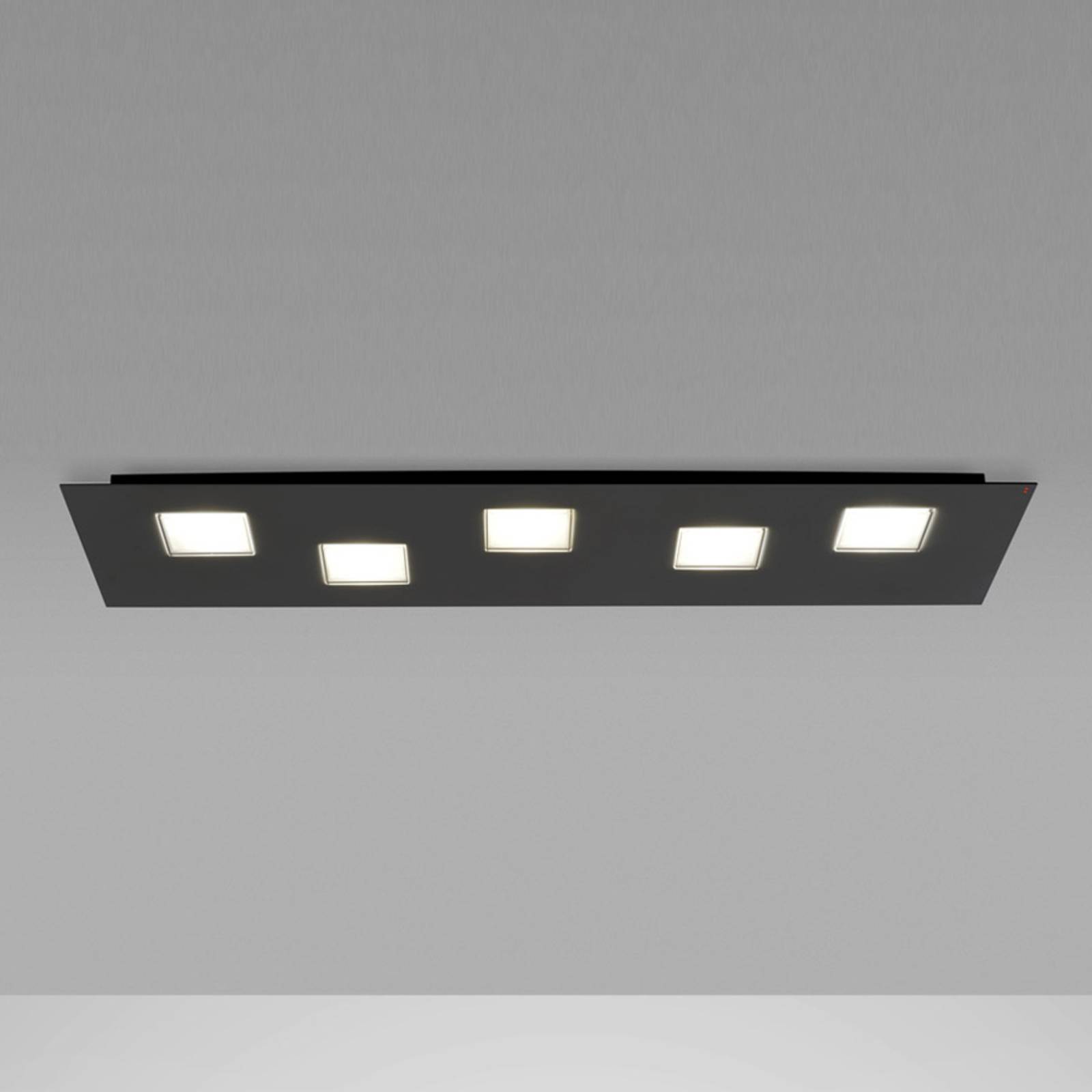 Fabbian Quarter - schwarze LED-Deckenlampe 5flg. von Fabbian