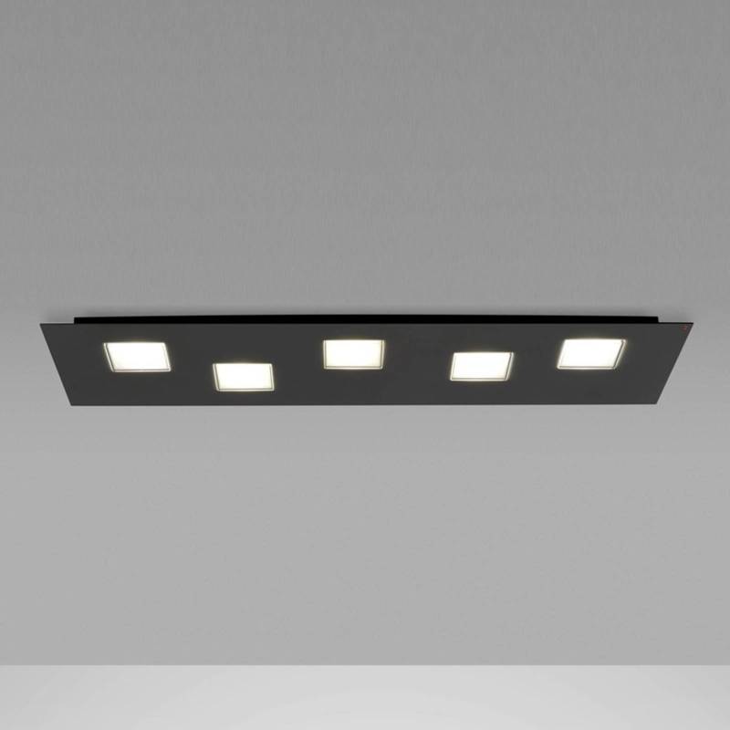 Fabbian Quarter - schwarze LED-Deckenlampe 5flg. von Fabbian