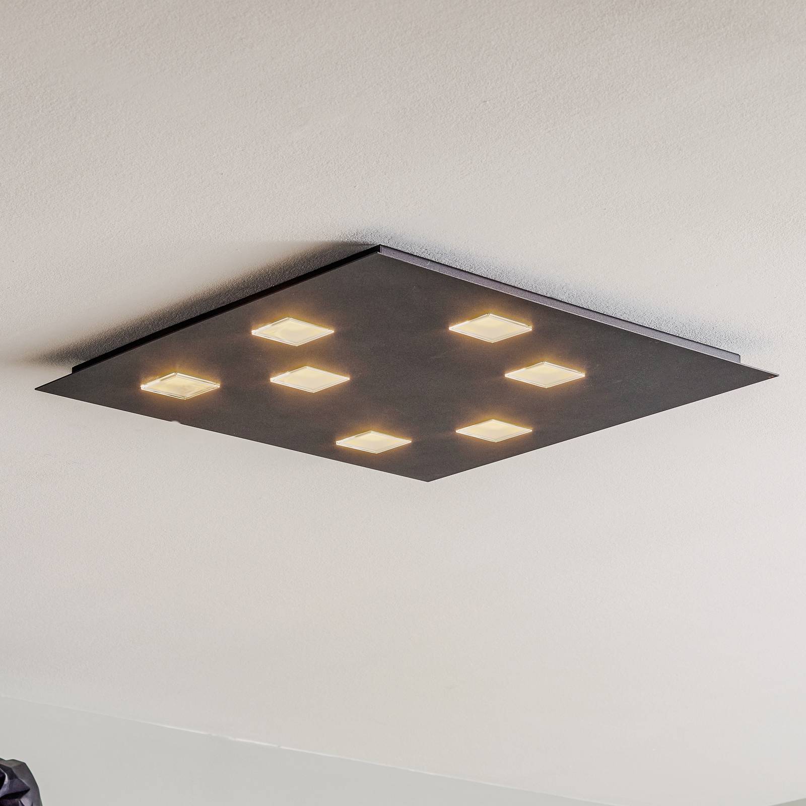 Fabbian Quarter - schwarze LED-Deckenlampe 7flg. Fabbian Quarter - schwarze LED-Deckenlampe 7flg. von Fabbian
