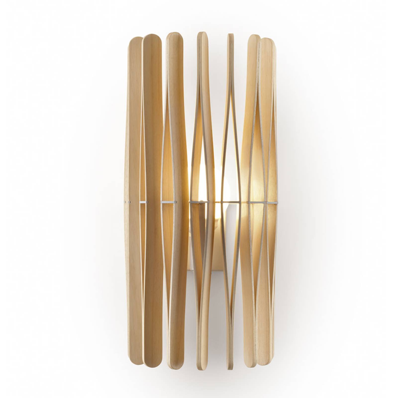 Fabbian Stick Holz-Wandleuchte, zylindrisch von Fabbian