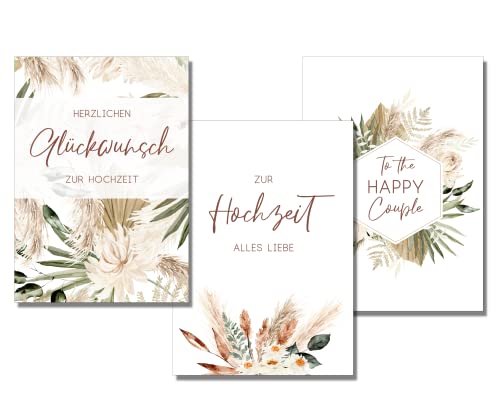 Fabelhafte Dinge Glückwunschkarten Hochzeit Grußkarten 3er Set Klappkarten mit Umschlägen Boho Naturpapier Fabelhafte Dinge Glückwunschkarten Hochzeit Grußkarten 3er Set Klappkarten mit Umschlägen Boho Naturpapier von Fabelhafte Dinge