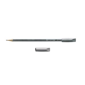 2 FABER-CASTELL Radiergummis GRIP 2001 Eraser CAP grau von Faber-Castell