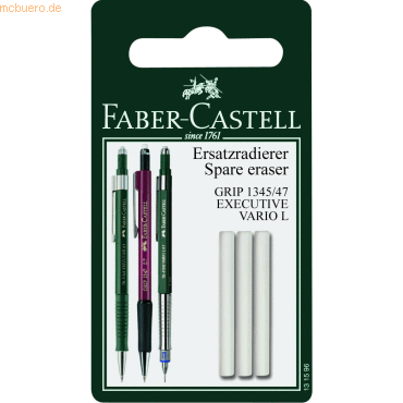 5 x Faber Castell Ersatzradierer Executive Grip 1345/1347 auf Blisterk von Faber Castell