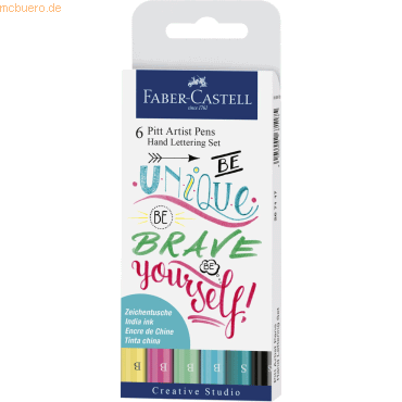 5 x Faber Castell Tuschestift Pitt Artist Pen Lettering Pastelltöne so von Faber Castell