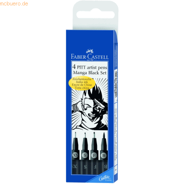 5 x Faber Castell Tuschestift Pitt Artist Pen Manga Black sortiert mm von Faber Castell