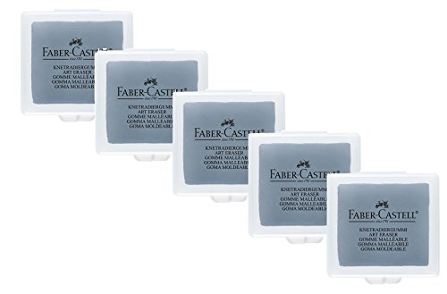 5er Pack Knetgummi Radierer für Künstler, ART ERASER Faber Castell, grau von Faber-Castell