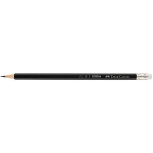 FABER-CASTELL 1112 Bleistifte HB schwarz mit Radierer, 12 St. von Faber-Castell