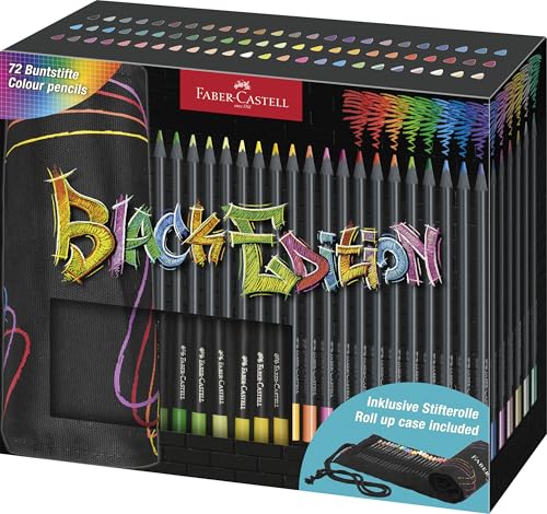 FABER-CASTELL 116418 - Buntstifte Set mit Stifte Rolle, 72 Black Edition Buntstifte, inkl. Metallic- und Neonfarben FABER-CASTELL 116418 - Buntstifte Set mit Stifte Rolle, 72 Black Edition Buntstifte, inkl. Metallic- und Neonfarben von FABER-CASTELL