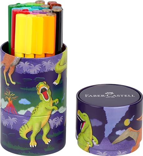 FABER-CASTELL 155546 - Filzstifte Set Connector Dino, 20er Metallbox, auswaschbar, Malset für Kinder FABER-CASTELL 155546 - Filzstifte Set Connector Dino, 20er Metallbox, auswaschbar, Malset für Kinder von FABER-CASTELL