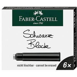 FABER-CASTELL 185507 Tintenpatronen für Füller schwarz 6 St. von Faber-Castell