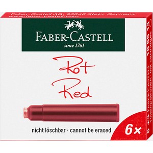 FABER-CASTELL 185514 Tintenpatronen für Füller rot 6 St. von Faber-Castell