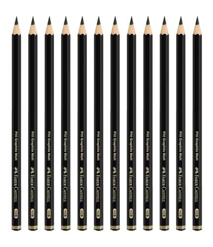FABER-CASTELL 205238 - Bleistifte Set Pitt Graphite Matt, 12 Zeichenstifte, Härtegrad 12B von Faber-Castell