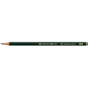 FABER-CASTELL 9000 Bleistift 2B grün, 1 St. von Faber-Castell