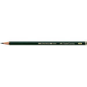 FABER-CASTELL 9000 Bleistift 4B grün, 1 St. von Faber-Castell