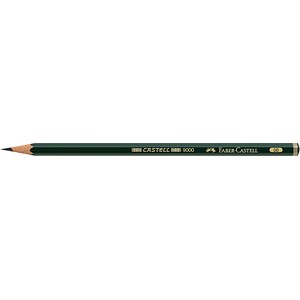 FABER-CASTELL 9000 Bleistift 5B grün, 1 St. von Faber-Castell