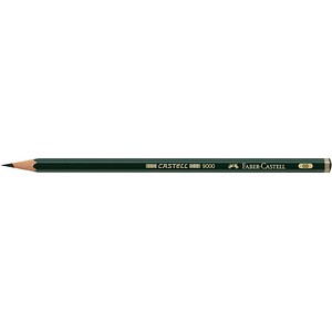 FABER-CASTELL 9000 Bleistift 6B grün, 1 St. von Faber-Castell